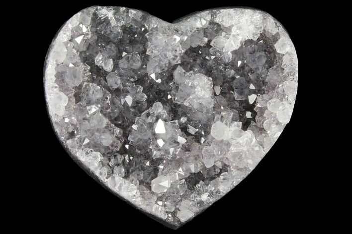 Silvery Quartz Heart - Uruguay #121408